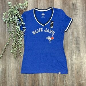 MLB Toronto Blue Jays V-Neck Fan Gear Tee in Royal Blue NEW Women’s size Medium